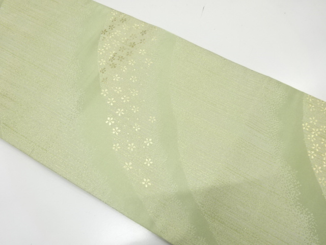 JAPANESE KIMONO / ANTIQUE FUKURO OBI / WOVEN MOUNTAINS & FLOWER